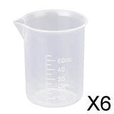 Maxbell 6x50ml-500ml Clear Graduated Beaker Measuring Cup Kitchen Lab Tool 50ml