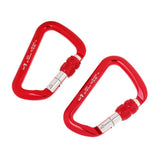 Maxbell Aluminum D-Ring Carabiner Rock Climbing Screw Locking Karabiners 30KN Red - Aladdin Shoppers