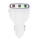 Maxbell 2x3.0 Car Fast Charger 3USB Car Charger Support Simultaneous Output White