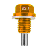 Maxbell M12x1.5 Universal Golden Metal Anodized Magnetic Engine Oil Pan Drain Plug