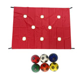 Maxbell Hole Tarp Set Preschool Playing Fun Equipment Coordination Kids with 6 Balls Red