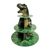 Maxbell Dinosaur Cupcake Stand Dessert Rack Party Fruits Kids Three Tier Cake Holder