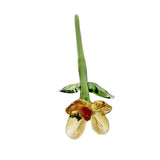 Maxbell Mini Glass Flower Decorative Decor Ornament for Mom Wife Anniversary Desktop Clear Yellow