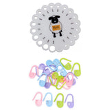 Maxbell Round Plastic Knitting Knit Needle Sizer Gauge Ruler+20pc Stitch Markers