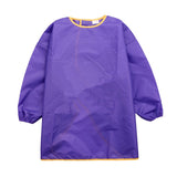 Maxbell 2x Kids Long Sleeve Apron Drawing Painting Waterproof Smock Red Purple