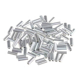 Maxbell 200Pcs Single Aluminum Barrel Fishing Crimp Sleeves Tube Wire Leader Sleeve