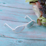 Maxbell 25cm Doll's Sunglasses Big Oval Shape Sunglasses Retro Frame Eyewear for Mellchan Dolls White - Aladdin Shoppers
