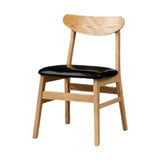 Maxbell Wooden Seat Chair Kitchen Chairs with Slat Back for Coffee Shop Indoor Hotel Black