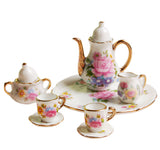 Maxbell 8Pcs Dollhouse Miniature Dining Ware Tea Set Dish Cup Plate Pink Rose