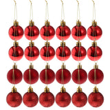 Maxbell 24pcs 8cm Merry Christmas Ornaments Xmas Balls Tree Hanging Decor Red
