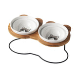 Maxbell Tilted Dog Bowls Neck Protection Pet Bowls Anti Slip Elevated Dog Water Bowl Gray Cat