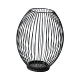Maxbell Metal Cage Candlestick Hollow Out Candelabra Home Party Pillar Candle Holder 18cmx23cm Black