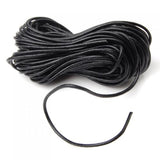 Maxbell 10yds 2mm Black Round Real Genuine Leather Jewelry Beading String+1.5mm 10m Cord