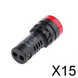 Maxbell 15xLED Flash Alarm Indicator Signal Lamp with Buzzer AD16-22SM 24V Red