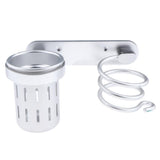 Maxbell Maxbell Hair Dryer Holder Hair Blower Dryer Rack Wall Mount Organizer Storage Cup Silver