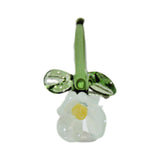 Maxbell Mini Glass Flower Small Home Decoration Ornament Gifts for Summer Table Home Green
