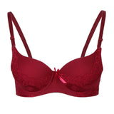Maxbell Maxbell Womens Comfort Sexy Embroidered Lace Unpadded Push up Everyday Bra 36AB Red