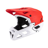 Maxbell Full Face Bike Helmet Adjustable Head Protective Bicycle Helmet White Red