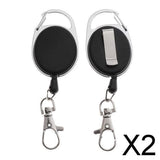 Maxbell 2x2 Pieces Retractable Keychain Key Ring Recoil Pull Reel Belt Clip
