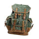 Maxbell Canvas Backpack Outdoor Portable Casual Daypack for Fishing Trekking Camping Lake Green