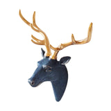 Deer Head Wall Hanging Ornament Gift Housewarming Collection Resin Sculpture Blue