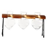 Maxbell 1/2/3 Bottle Test Tube Flower Vase ChairWooden Stand for Hydroponic Plant