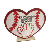 Maxbell Baseball Wood Sign Unique Desktop Ornament for Living Room Fireplace Holiday