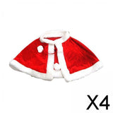 Maxbell 4xRed Velvet Cape Dress up Christmas Costume Cloak for Carnival Xmas Supplies Kid