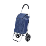 Maxbell Folding Trolley Cart with Removable Bag Hand Truck for Groceries Travel Home Navy