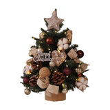 Tabletop Christmas Tree with Lights Realistic Xmas Tree for Home Party Table Cotton Ornament 45cm