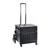 Maxbell Folding Shopping Cart Handcart Shopping Hand Truck for Home Travel Transport Black 8 Wheels