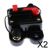 Maxbell 2xDC 12V 24V Car Audio Inline Circuit Breaker Fuse Manual Reset Switch 50AMP