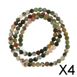 Maxbell 4xBlood Agate Round Gemstone Loose Beads Strand 4mm / 15.5 Inch