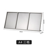 Maxbell Menu Display Stand Flyer Display Table Sign Stand for Hotel Restaurant Store 650x92x309mm A4 3 grids