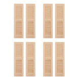 Maxbell 8 Pieces 1/12 Dollhouse Furniture Wooden Shutters DIY Window Accessory