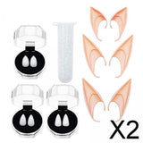 Maxbell 2xElf Ears Costume Accessories Long for Cosplay Christmas Halloween yellow