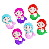 Maxbell 6 Pieces Mermaid Erasers Easter Egg Fillers Classroom Prizes for Girls Gifts