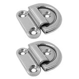 Maxbell 2pcs Heavy Duty 316 Stainless Steel Folding Pad Eye Deck Lashing D Ring Tie Down Anchor Point Plate 9mm - Aladdin Shoppers