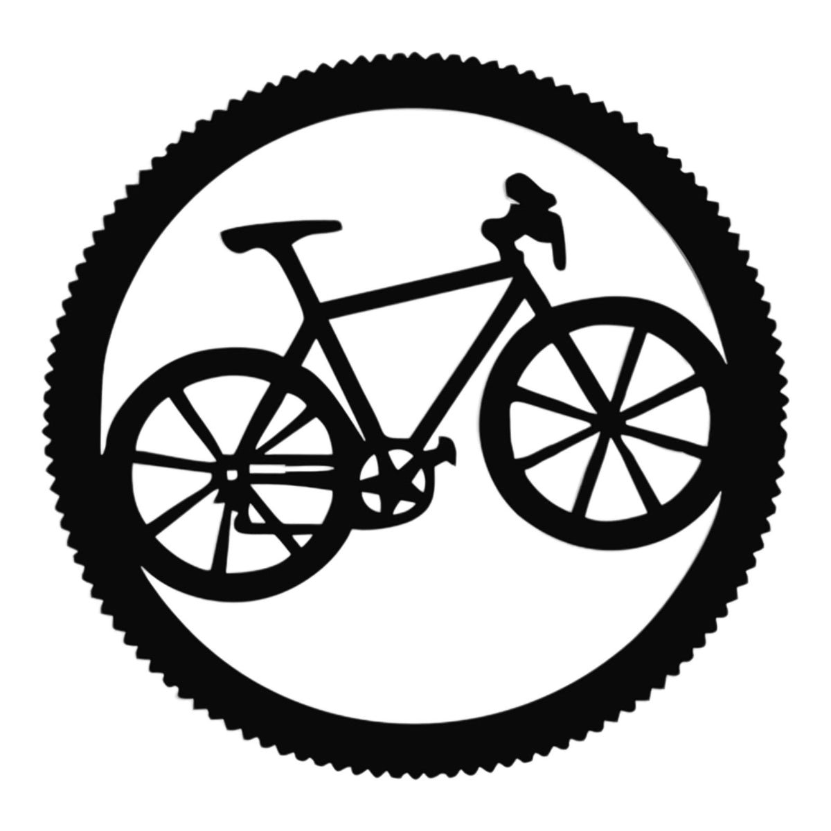 Maxbell 12inch Bike Silhouette Wall Hanging Art (No Nails Needed) Multipurpose Round