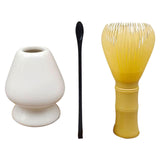Maxbell 3Pcs Japanese Matcha Whisk Set Tea Bowl for Tea Ceremony Dining Room Bedroom white