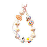 Maxbell Beaded Keychain Charm Beads Women Hanging Ornament Key Chain Engagement Gift Pink
