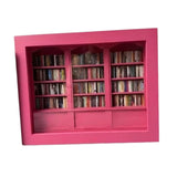 Maxbell Mini Bookshelf Ornament Decorative Home Decoration Miniature Bookshelf Decor pink