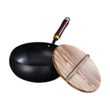 Maxbell Nonstick Wok Flat Bottom 9.45inch Chinese Wok for Restaurant Camping Kitchen