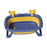 Maxbell Folding Baby Bath Tub Lovely Baby Shower Basin for Baby Shower Gift Bathroom Deep Blue