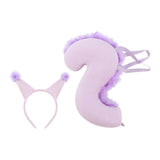 Maxbell Squirrel Ears and Tail Set Cosplay Hair Hoop for Performance Party Role Play Purple