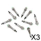 Maxbell 3x10pcs 8mm 24V Green LED Metal Indicator Light XD8-2