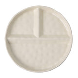 Maxbell Serving Platter Easy to Fill Practical 3 Compartments Porcelain Dinner Plate round white