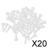 Maxbell 20x50pcs White Plastic Golf Tees 35mm Golfer Accessories