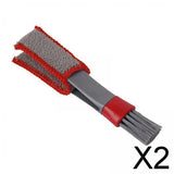Maxbell 2xCar AC Vent Brush Window Blinds Dust Cleaner Duster Cleaning Brush Gray Red