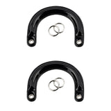 Maxbell 4x2Pcs U Shaped Purse Handles DIY Bag Strap with Metal Buckles Handbag Handles Black Silver Buckle